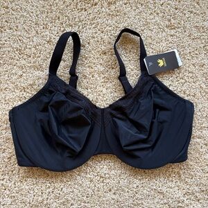 Wacoal 855213 Black Underwire Bra 36G Full Coverage Lace Trim NWT